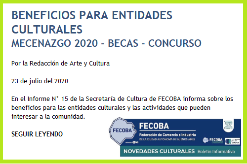BENEFICIOS ENTIDADES CULTURALES
